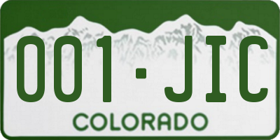 CO license plate 001JIC