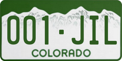 CO license plate 001JIL