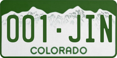 CO license plate 001JIN