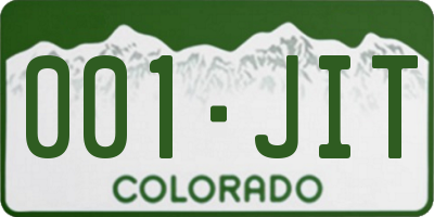 CO license plate 001JIT