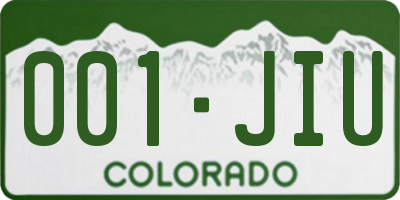 CO license plate 001JIU