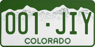 CO license plate 001JIY