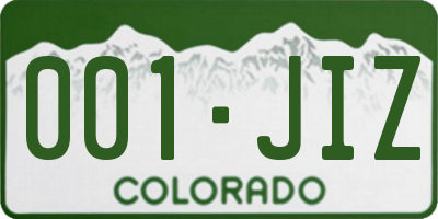 CO license plate 001JIZ