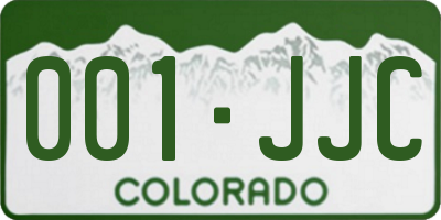 CO license plate 001JJC