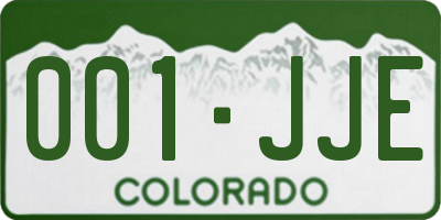 CO license plate 001JJE