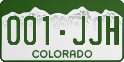 CO license plate 001JJH