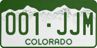 CO license plate 001JJM