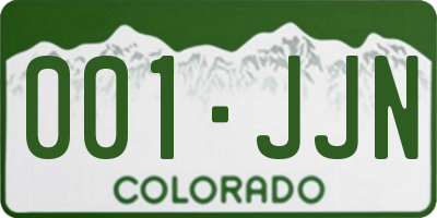 CO license plate 001JJN