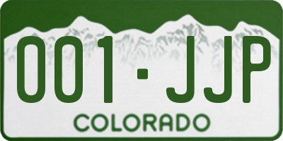 CO license plate 001JJP