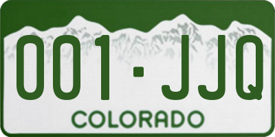 CO license plate 001JJQ