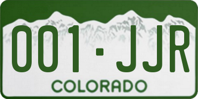 CO license plate 001JJR