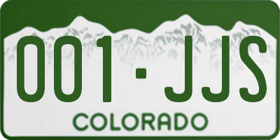 CO license plate 001JJS