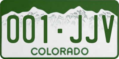 CO license plate 001JJV