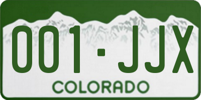 CO license plate 001JJX