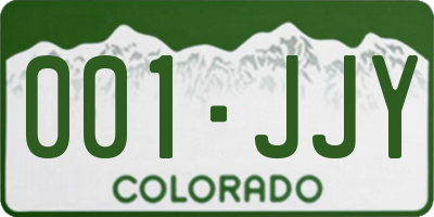 CO license plate 001JJY