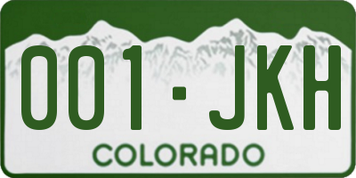 CO license plate 001JKH