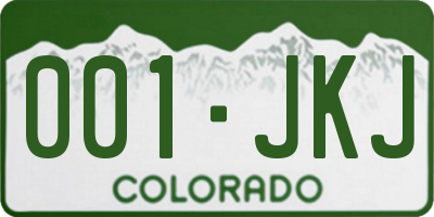 CO license plate 001JKJ