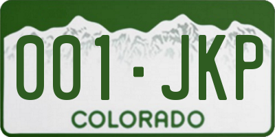 CO license plate 001JKP