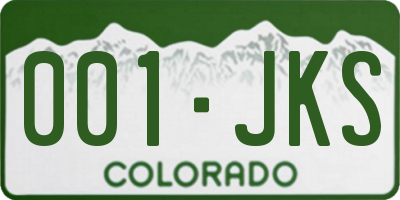 CO license plate 001JKS