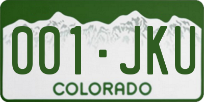 CO license plate 001JKU