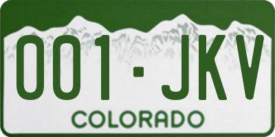 CO license plate 001JKV