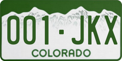 CO license plate 001JKX