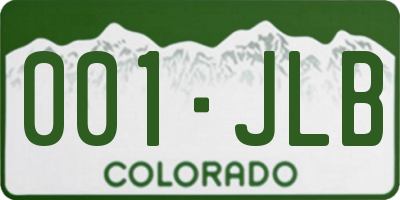 CO license plate 001JLB