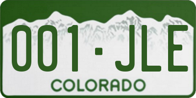 CO license plate 001JLE