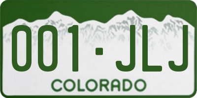 CO license plate 001JLJ