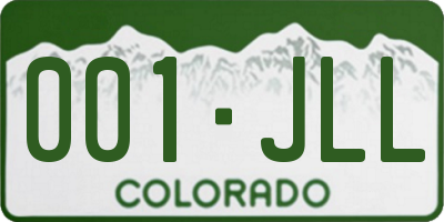 CO license plate 001JLL