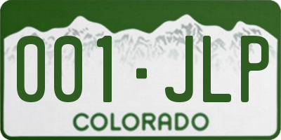 CO license plate 001JLP