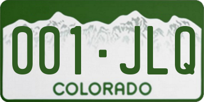 CO license plate 001JLQ