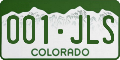 CO license plate 001JLS