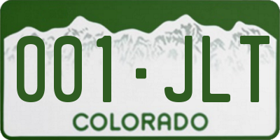 CO license plate 001JLT