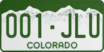 CO license plate 001JLU