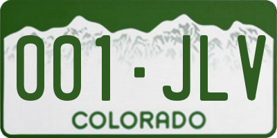 CO license plate 001JLV