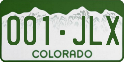 CO license plate 001JLX