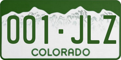 CO license plate 001JLZ