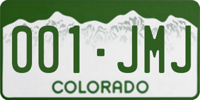 CO license plate 001JMJ