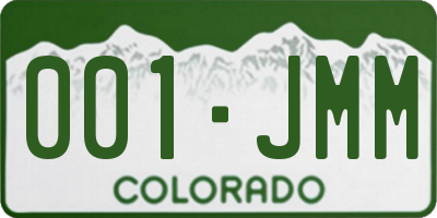 CO license plate 001JMM