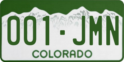 CO license plate 001JMN