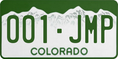 CO license plate 001JMP