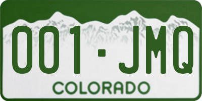 CO license plate 001JMQ