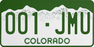 CO license plate 001JMU