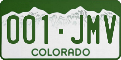 CO license plate 001JMV