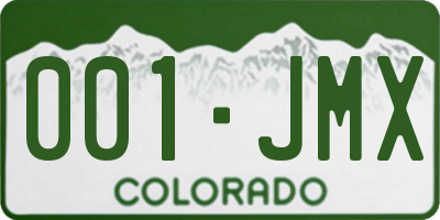 CO license plate 001JMX