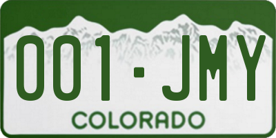 CO license plate 001JMY