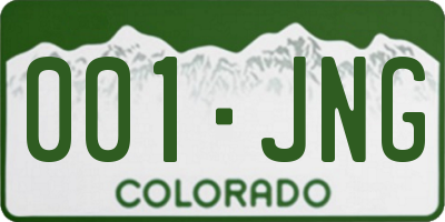 CO license plate 001JNG