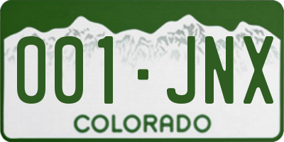 CO license plate 001JNX