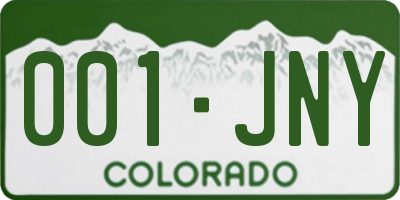 CO license plate 001JNY